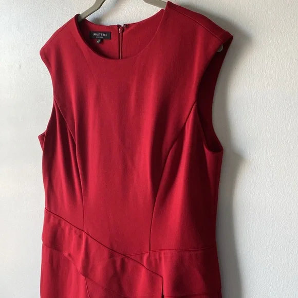 Lafayette 148 NY Sleeveless Red Sheath Dress size M - Picture 4 of 12